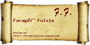 Faragó Fulvia névjegykártya